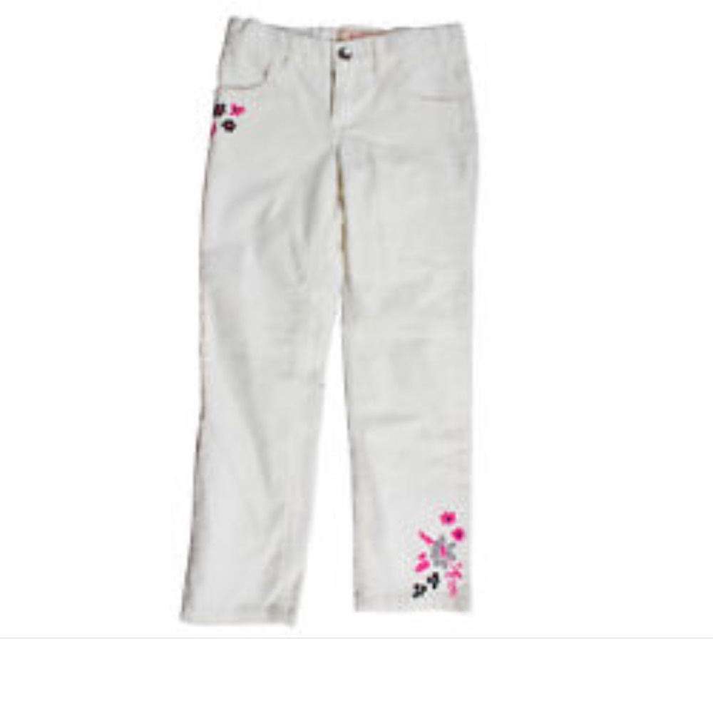 Corduroy embroidered white pants - Picture 1 of 8